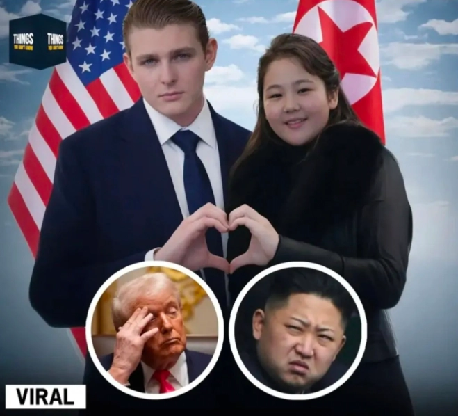 미국·이란 전쟁으로 중동 정세가 급격히 악화한 가운데 최근 도널드 트럼프 미국 대통령의 막내아들 배런 트럼프와 김정은 북한 국무위원장의 딸 김주애를 결혼시키면 세계 평화가 올 것이라는 내용의 ‘밈’(meme)이 온라인상에서 확산하고 있다. 온라인 커뮤니티