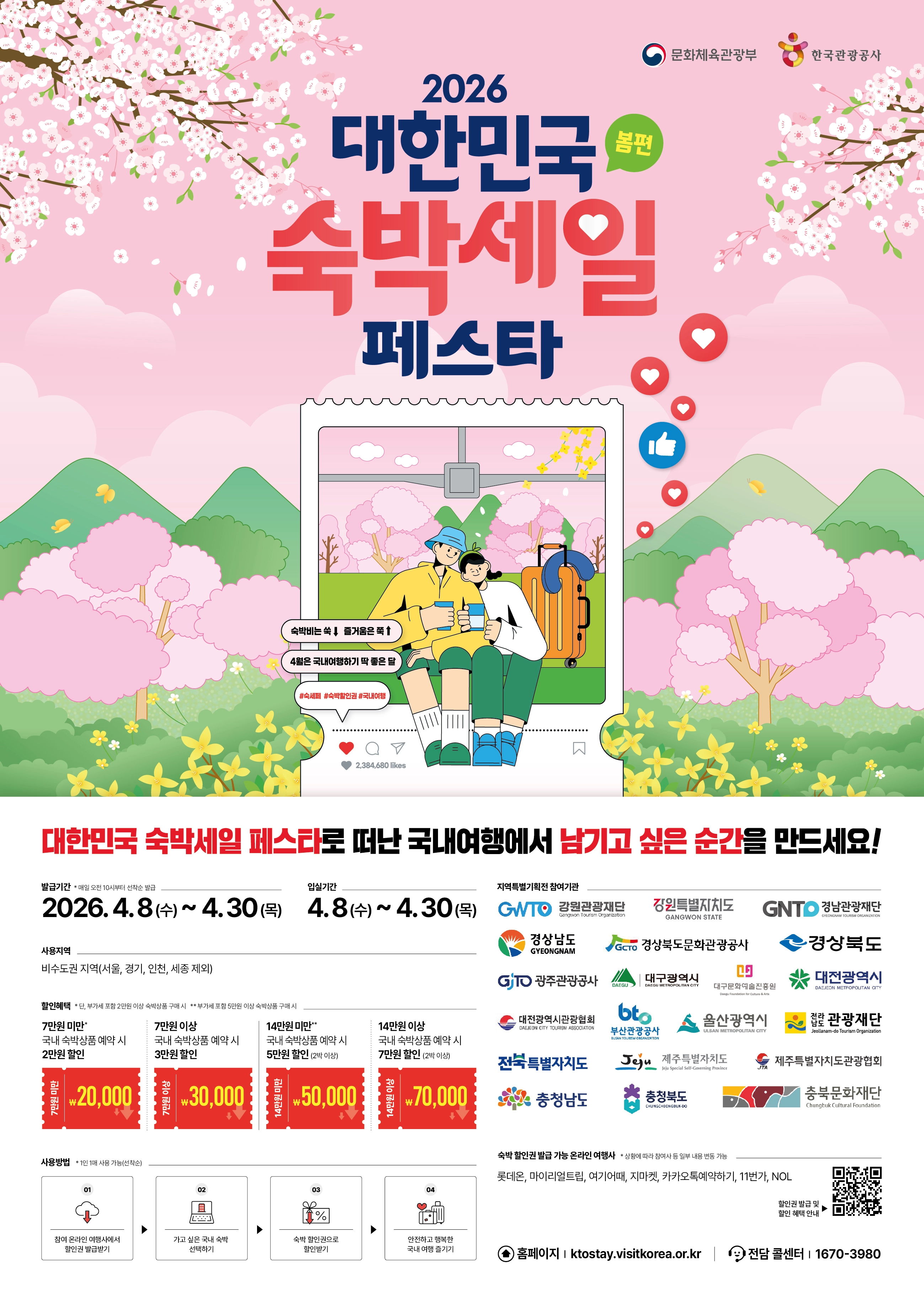 대한민국 숙박세일 페스타 홍보 포스터. 제주도 제공