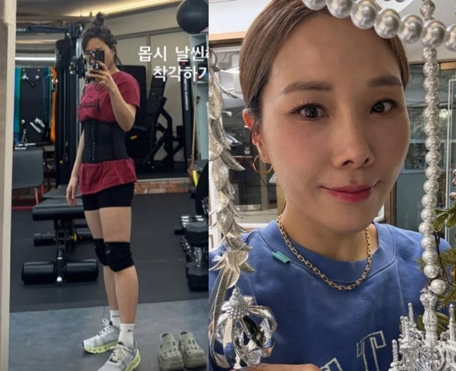 체중 11㎏ 감량에 성공한 개그맨 신봉선이 달라진 몸매를 뽐내고 있다. 신봉선 SNS 캡처