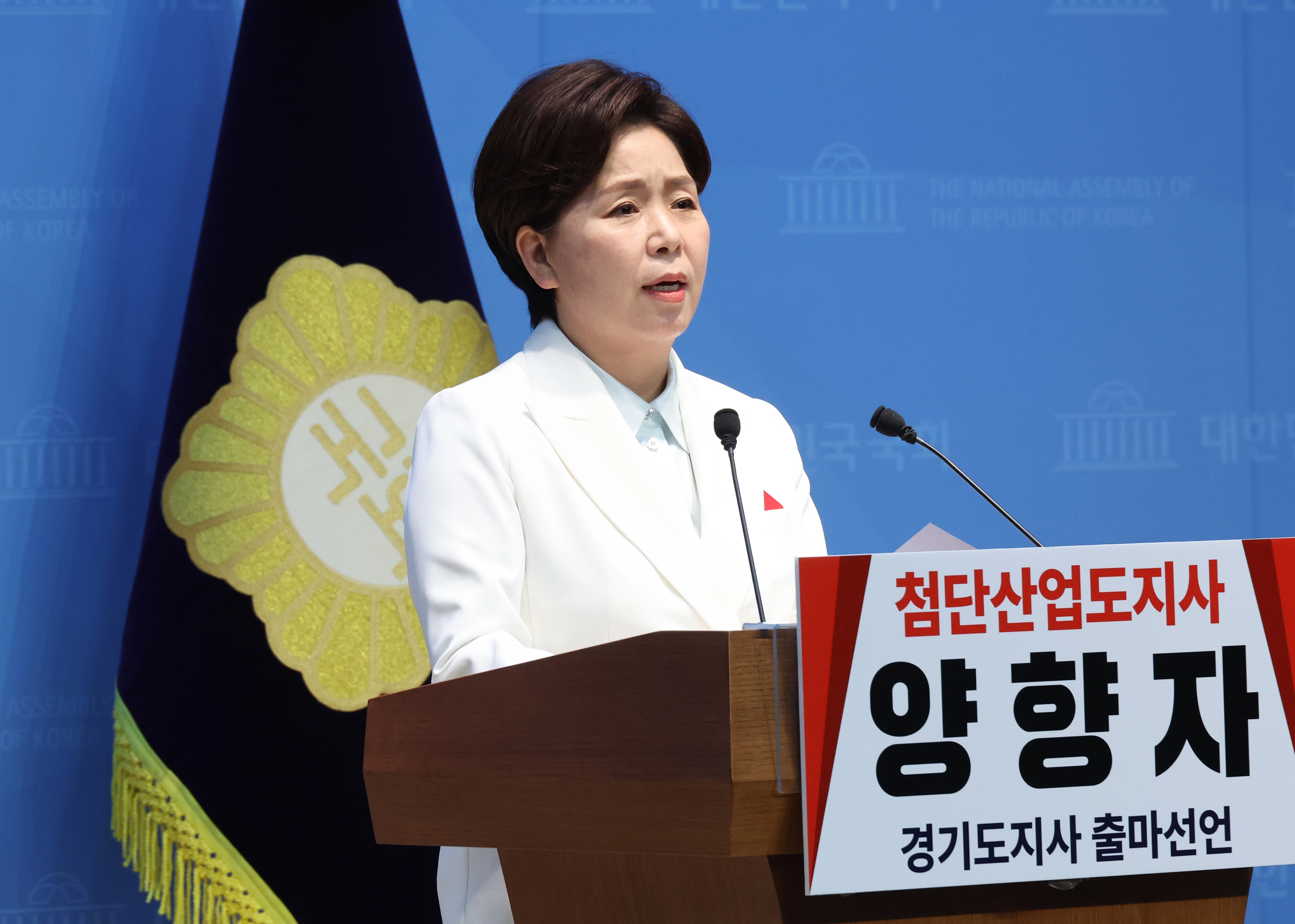 경기도지사 출마선언하는 양향자  양향자 국민의힘 최고위원이 10일 오후 서울 여의도 국회 소통관에서 경기도지사 출마선언 기자회견을 하고 있다. 뉴시스
