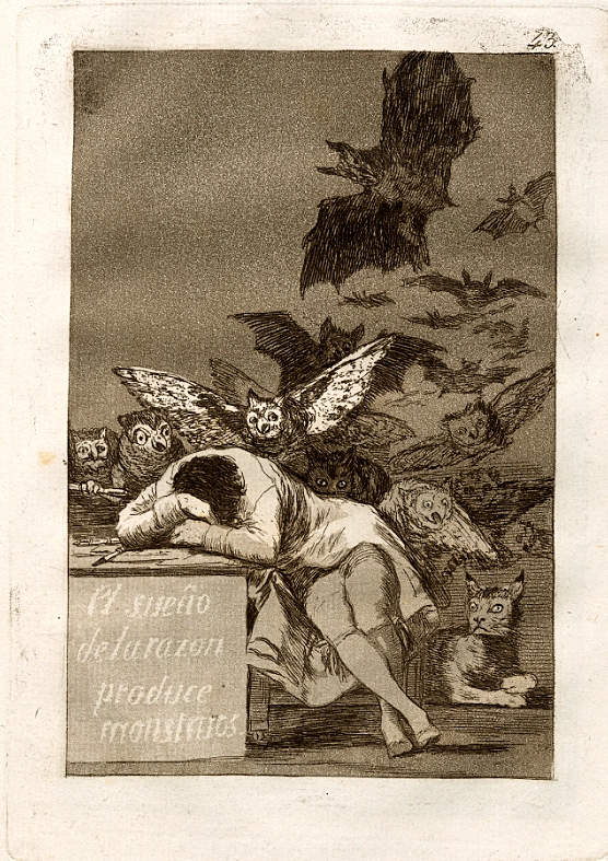 이성이 잠든 동안 괴물이 태어난다(The dream of reason produces monsters).  1881~1886.  사진: The Rivolo Collection·UNC 젝공.