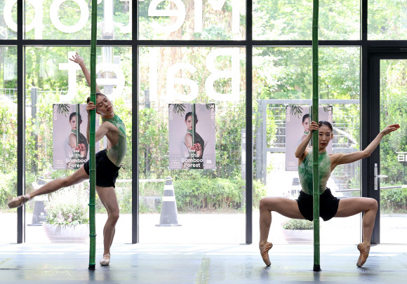 29일 서울 용산구 노들섬 서울시발레단 스튜디오에서 창작 발레 ‘인 더 뱀부 포레스트’ 출연진이 공연 일부를 시연하고 있다. 이 공연은 5월 15일부터 17일까지 세종문화회관에서 열린다. 2026.4.29  연합뉴스