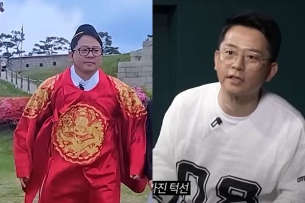 최근 요요가 온 김준호 모습과 다이어트 당시 김준호 모습, 유튜브 ‘준호지민’