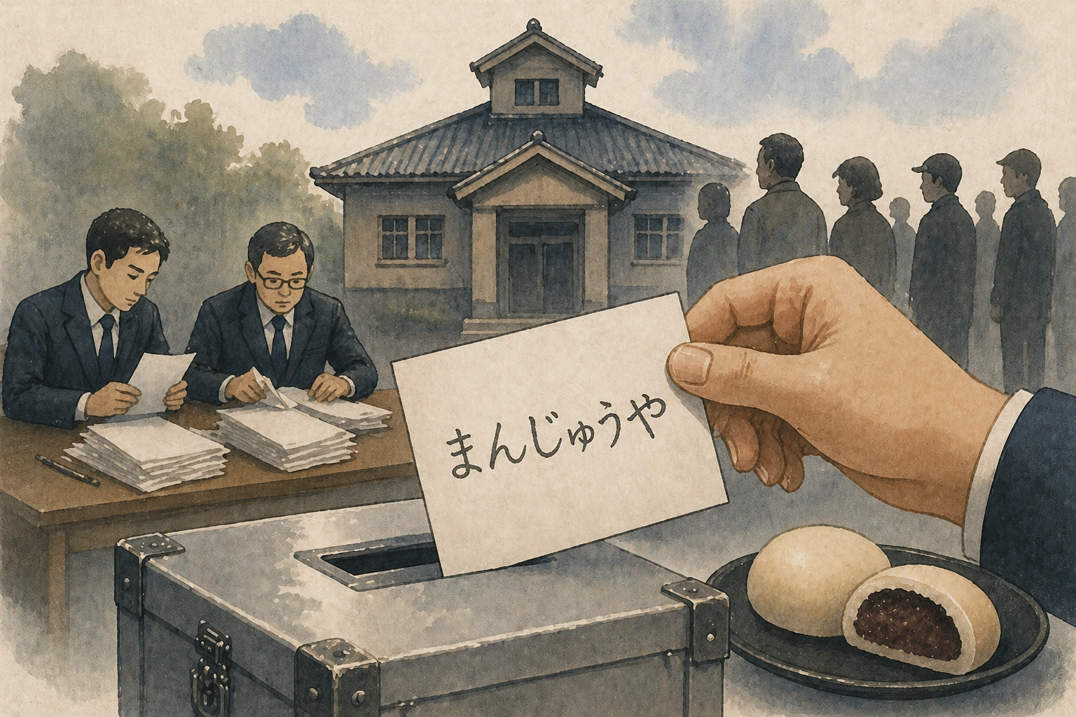 일본 지자체장 선거에서 복수의 후보가 같은 수의 표를 얻어 법에 따른 절차인 추첨을 통해 당선자를 정했지만 낙선한 후보가 요구한 재검표 과정에서 유효표 판단이 뒤늦게 번복되며 당선자가 바뀔 수 있는 상황이 빚어졌다. 챗 GPT 생성