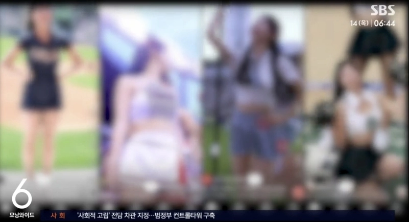 스포츠 경기장에서 치어리더를 촬영하는 직캠족들이 늘어나고 있다. SBS 뉴스 보도화면 캡처