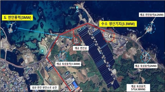 행원 풍력단지 위치도 제주도 제공