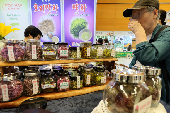 4일 서울 강남구 삼성동 코엑스에서 열린 국제차문화대전에서 방문객들이 차를 맛보고 있다. 2026.6.4  연합뉴스