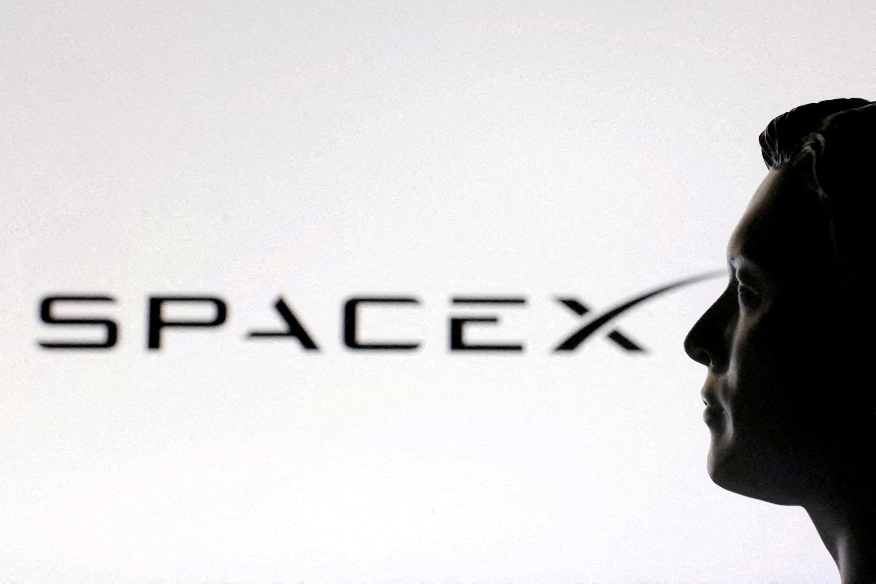 엘론 머스크의 3D 프린팅 미니어처 모델과 SpaceX 로고. 로이터 연합뉴스