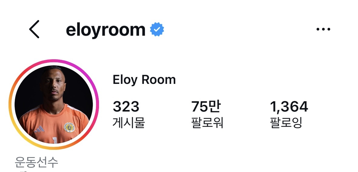 퀴라소의 골키퍼 엘로이 룸 인스타그램.