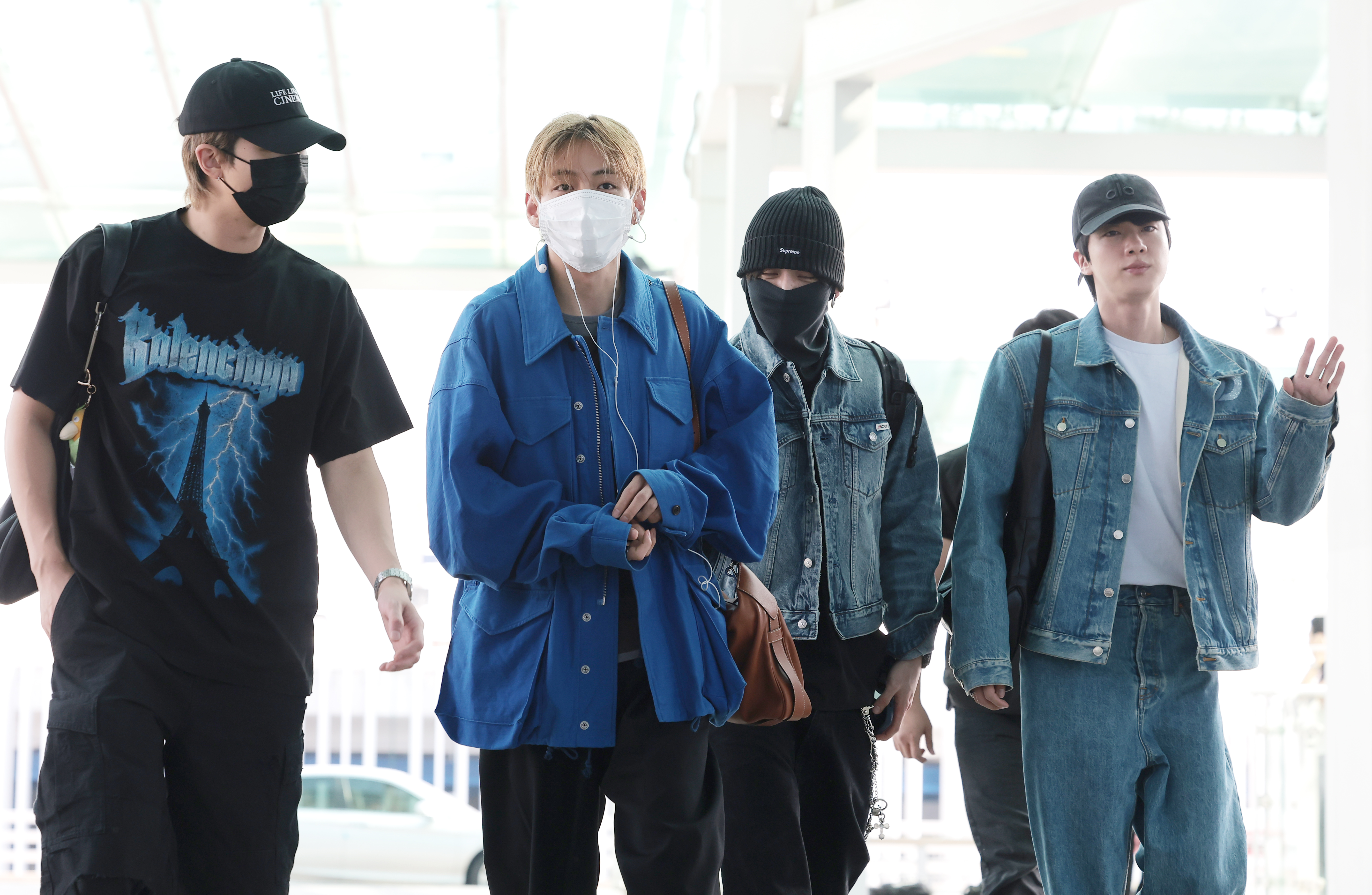 RM·뷔·정국·진, 출국하는 ‘슈스’