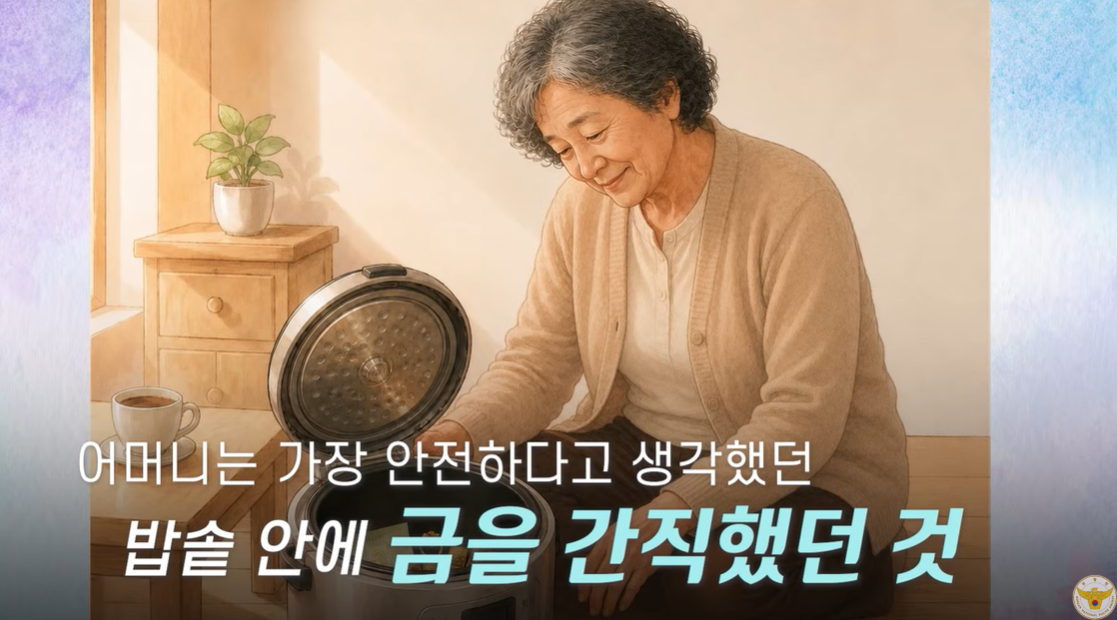 한 경비원이 버려진 전기밥솥에서 약 2100만원 상당의 금을 발견한 뒤 이를 주인에게 돌려준 사실이 뒤늦게 전해졌다. 경찰청 유튜브