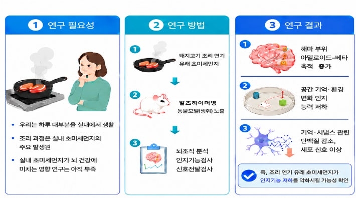 실내 초미세먼지 뇌 건강 영향 연구 모식도. 질병관리청 제공