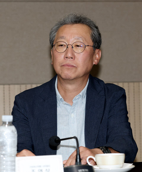 조연상 프로축구연맹 사무총장이 6일 서울 송파구 올림픽파크텔에서 열린 ‘K-축구혁신위원회’ 출범식에 참석해 있다. 2026.7.6 [공동취재] 연합뉴스