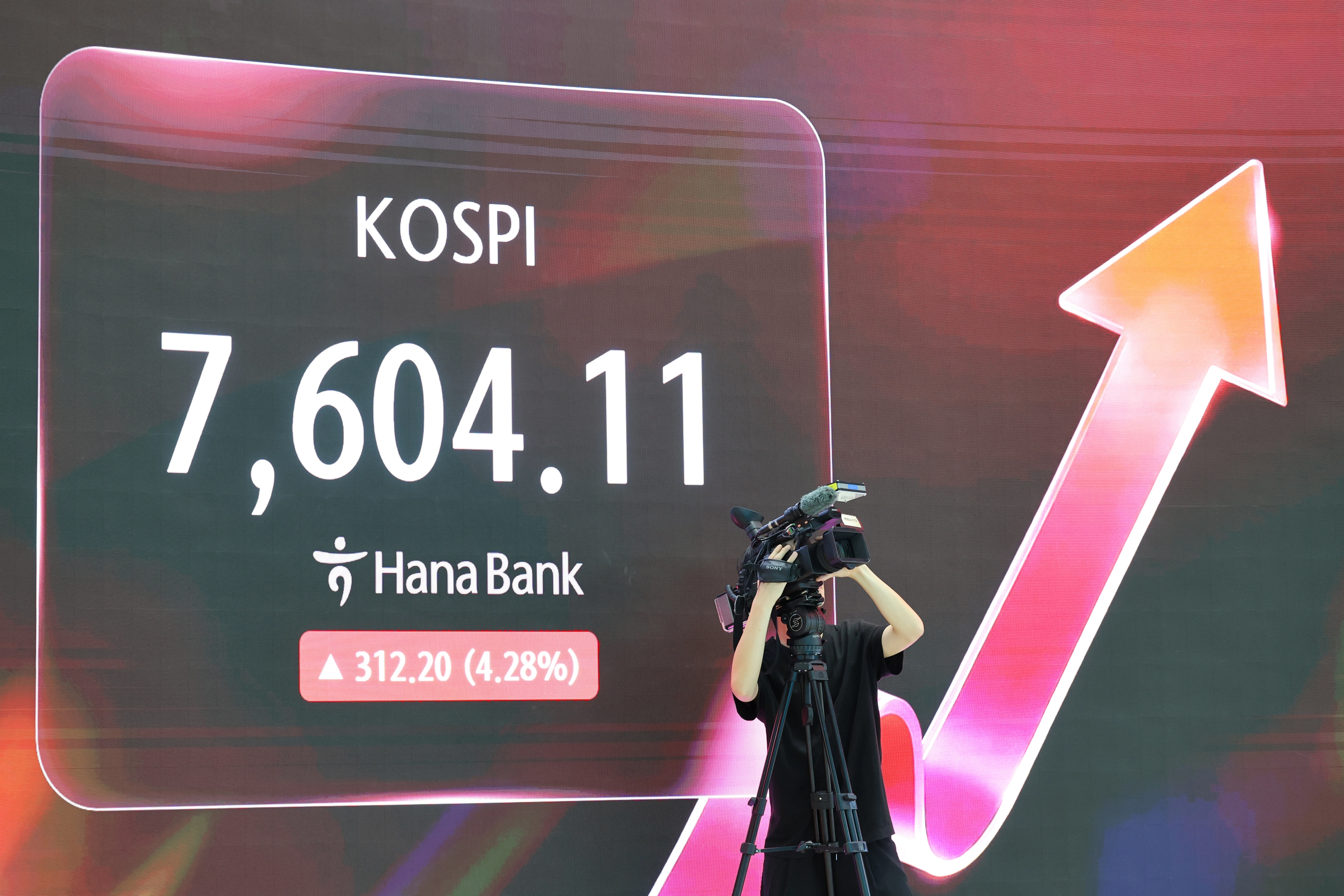 SK하이닉스 ADR 공모가 공시, 장중  7600 회복한 코스피SK하이닉스가 ADR 공모가격을 주당 149달러로 확정 공시한 10일 오전 서울 중구 하나은행 딜링룸 전광판에 코스피가 표시되고 있다. 2026.07.10 뉴시스