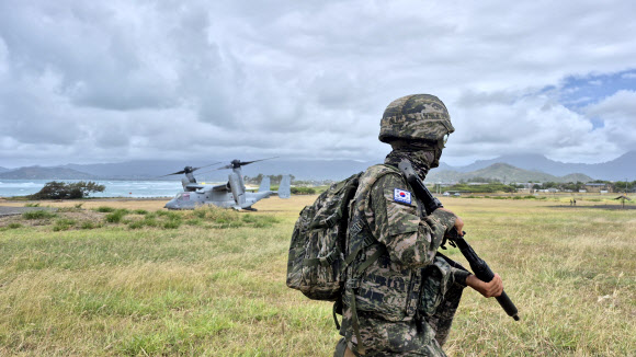 해병대 MV-22 오스프리 공중돌격 훈련