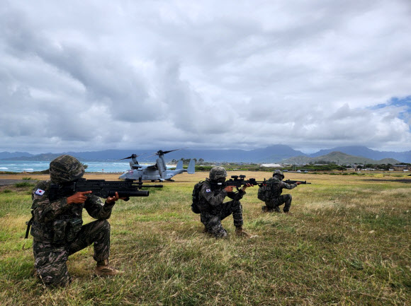 해병대 MV-22 오스프리 공중돌격 훈련