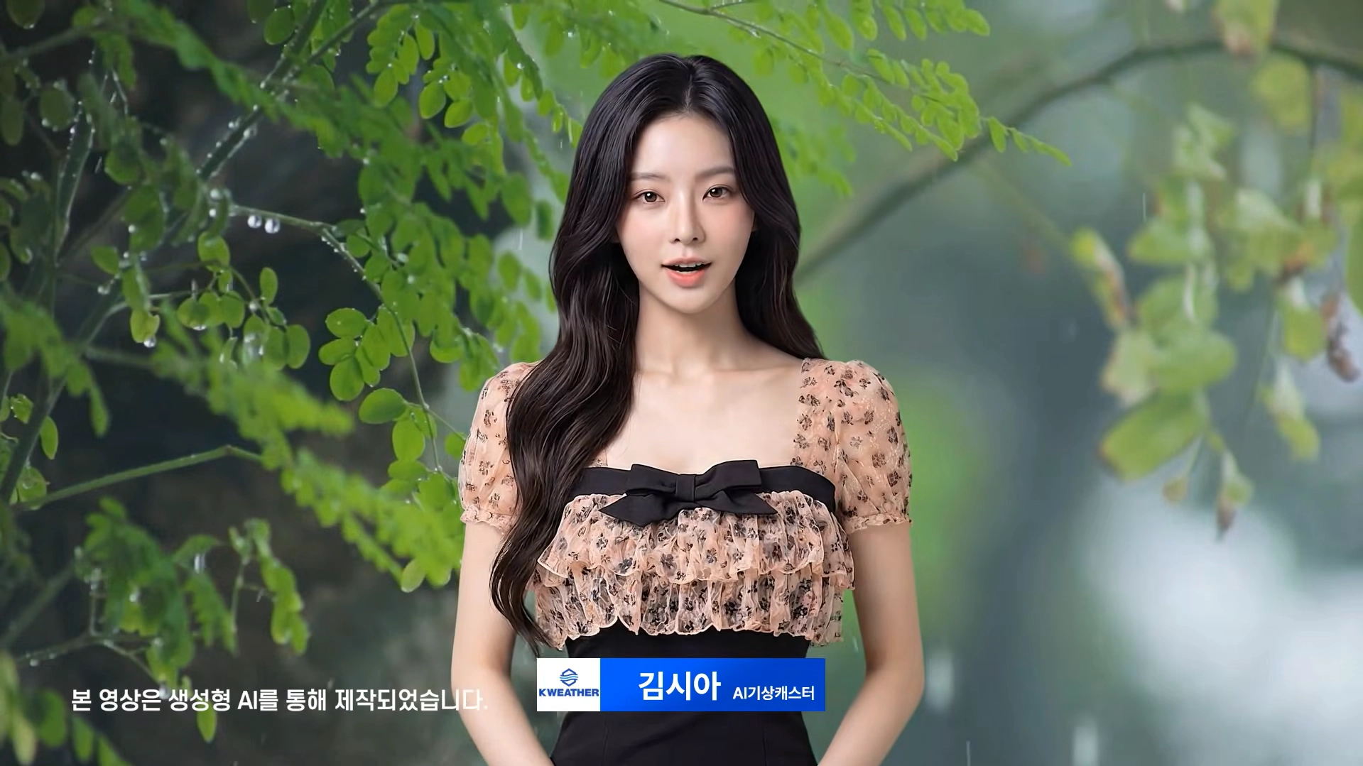 유튜브 채널 ‘날씨환경청’ 영상에 등장한 김시아 AI 기상캐스터. 유튜브 채널 ‘날씨환경청’ 캡처