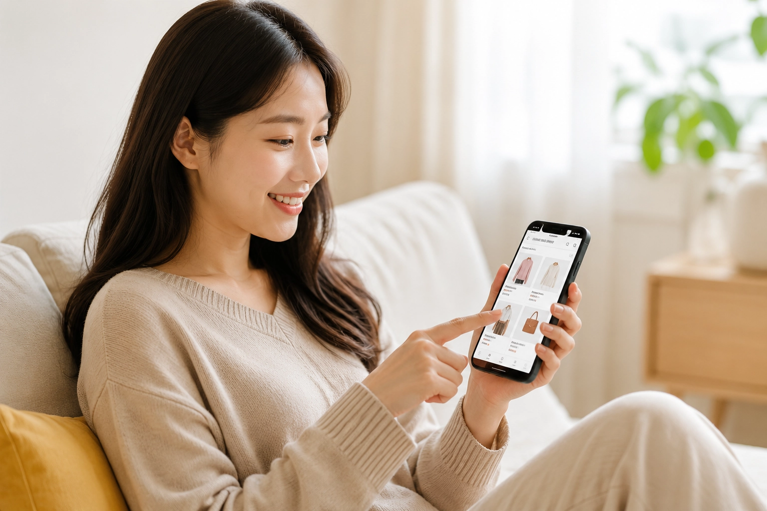 거침 없는 온라인 유통 매출… 6월 11.7% 두 자릿수 상승  29일 산업통상부에 따르면 올해 상반기 온라인 유통업체 매출은 전년 동기 대비 8.1% 증가했다. 지난달에도 전년 같은 달보다 11.7% 매출이 늘었다. 스마트폰으로 온라인 쇼핑하는 모습. AI 생성 이미지