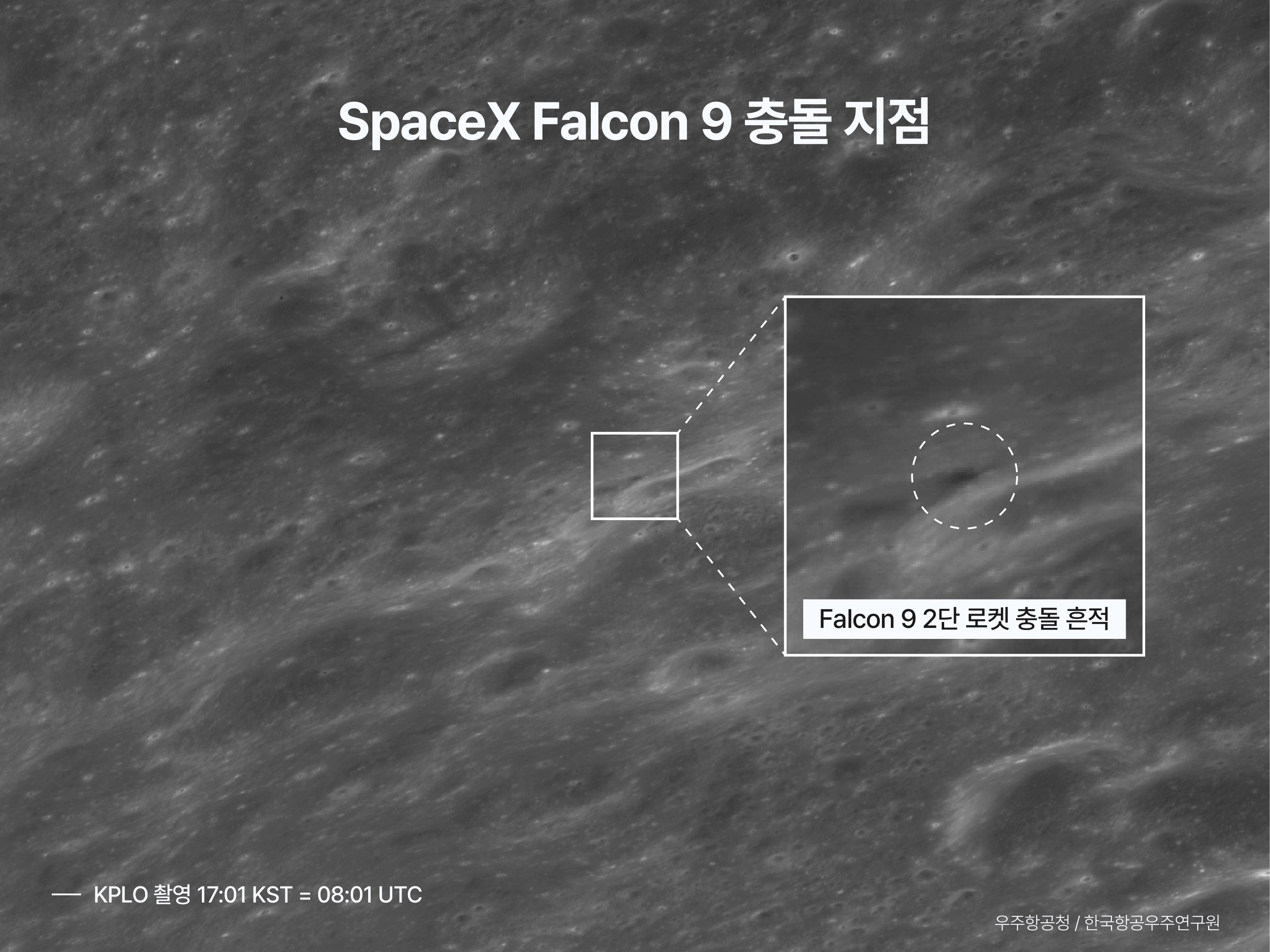 스페이스X 잔해물이 충돌한 달 표면

우주항공청 제공
