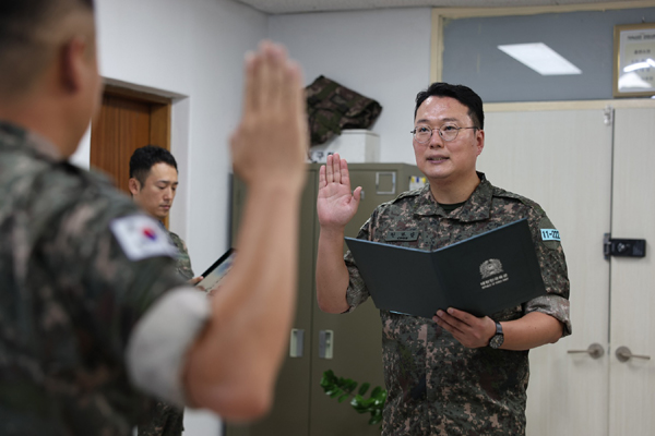 천하람 개혁신당 원내대표가 지난 12일 논산 육군훈련소에서 선서를 하고 있다. 2026.08.14. 천하람 의원실 제공