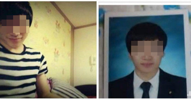 온라인커뮤니티에 올라온 장재진의 사진 (장재진은 현재 신상이 공개되지 않은 상태로 모자이크 처리함)