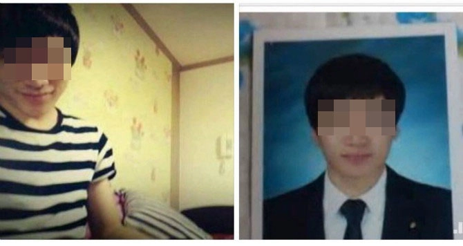 온라인커뮤니티에 올라온 장재진의 사진 (장재진은 현재 신상이 공개되지 않은 상태로 모자이크 처리함)