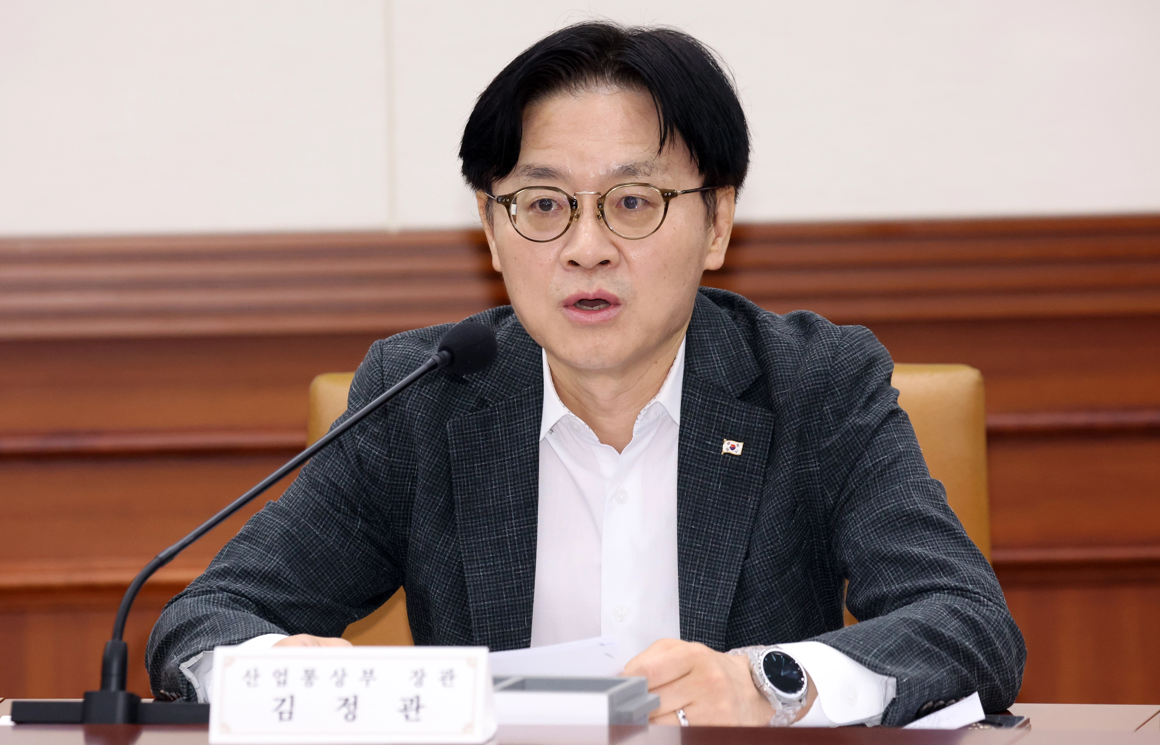 김정관 장관, 대외경제장관회의 모두 발언김정관 산업통상부 장관이 지난달 27일 서울 종로구 세종대로 정부서울청사에서 열린 제273차 대외경제장관회의에서 모두 발언을 하고 있다. 이날 참석자들은 CPTPP 가입 관련 향후 대응방향 등을 논의했다.  뉴스1