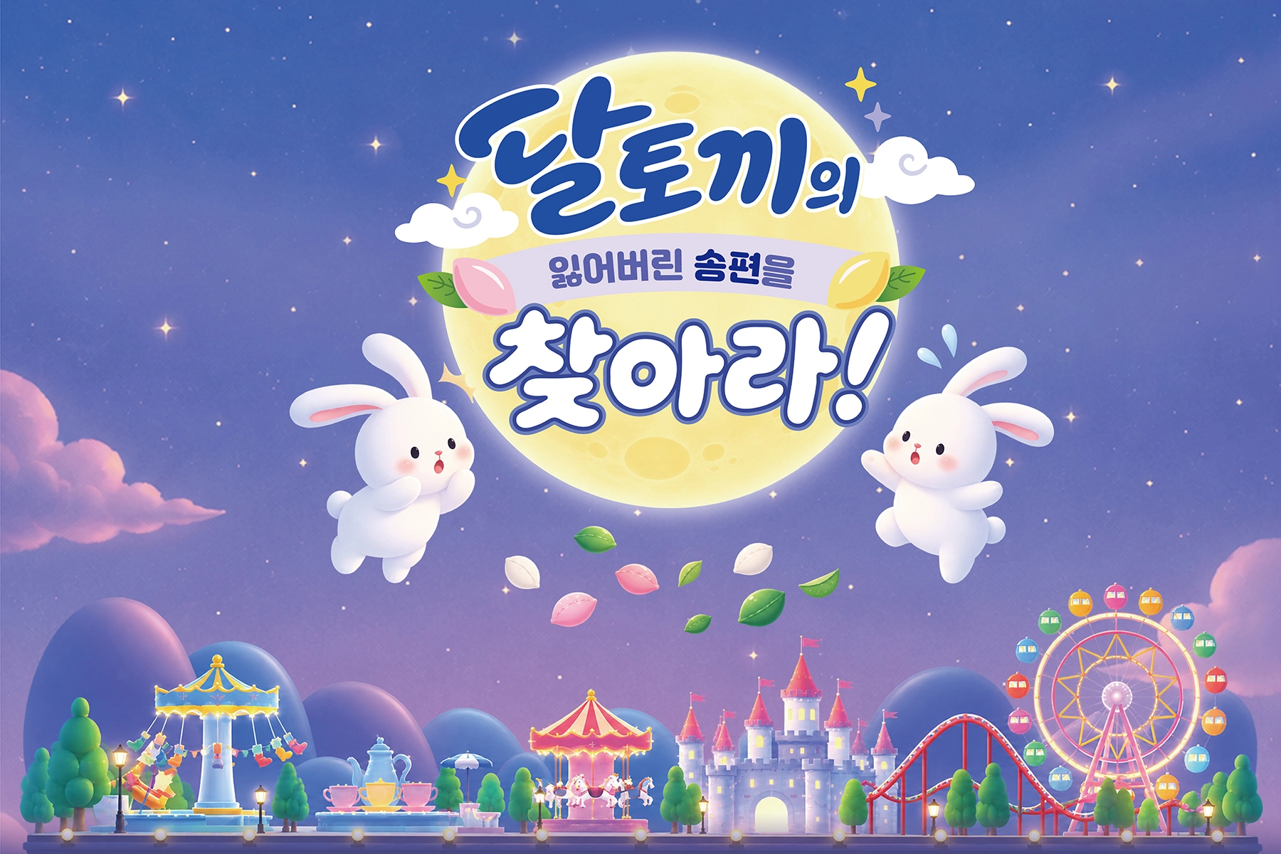 제주신화월드는 25~26일 오후 3시 30분부터 6시까지 엠 라운지 앞 야외정원에서 ‘달토끼의 잃어버린 송편을 찾아라!’를 진행한다. 신화월드 제공