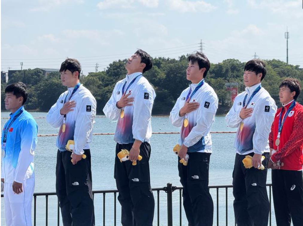 카누, 남자 카약 4인승 500m 우승…한국 9번째 金