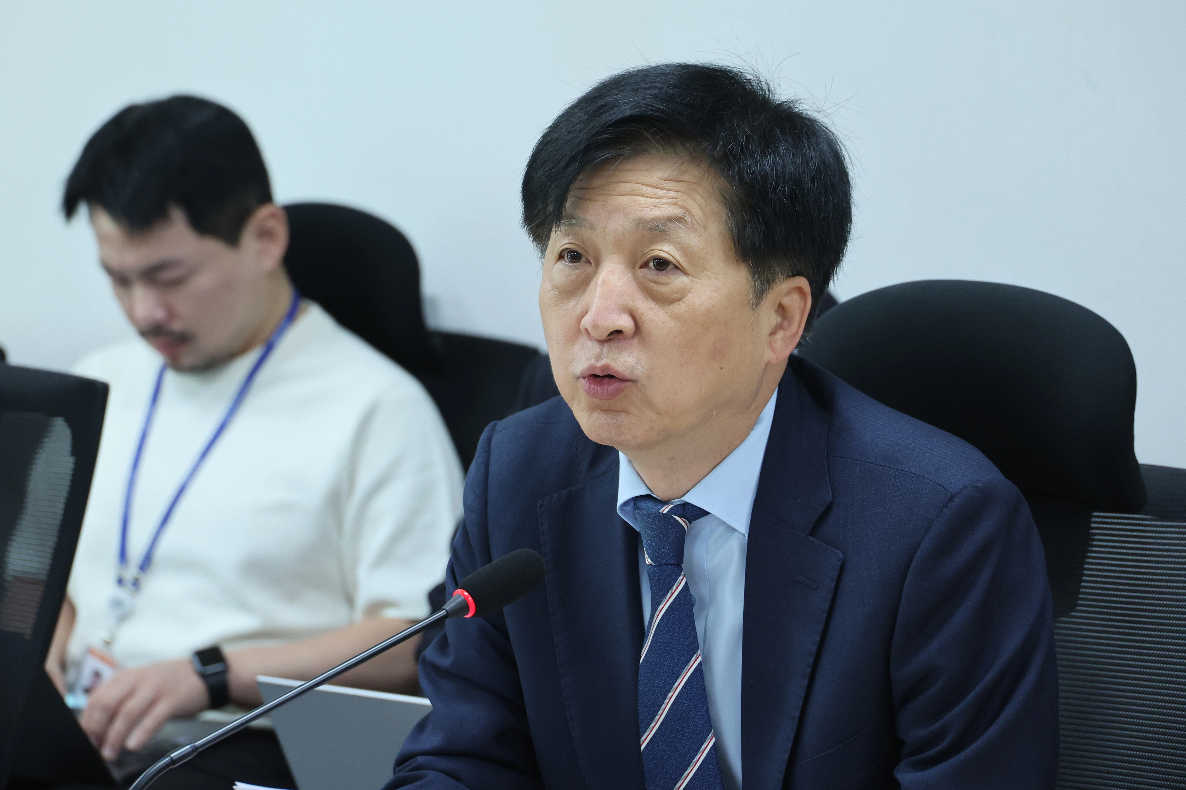오기형 위원장이 29일 서울 여의도 국회 의원회관에서 열린 K-자본시장특별위원회 실무 당정협의회에서 발언하고 있다. 2026.9.29/뉴스1
