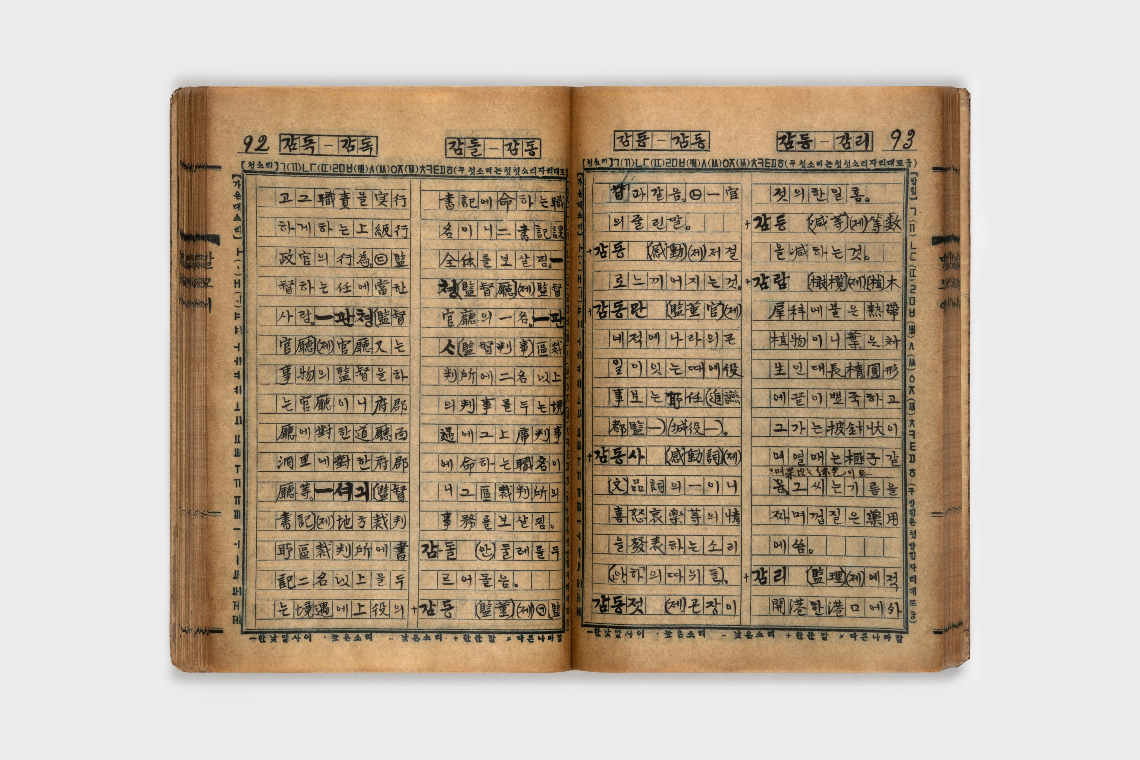 주시경(1876-1914)과 제자들이 국어사전을 편찬하려고 쓴 ‘말모이’ 원고 복제품. 국립한글박물관 제공