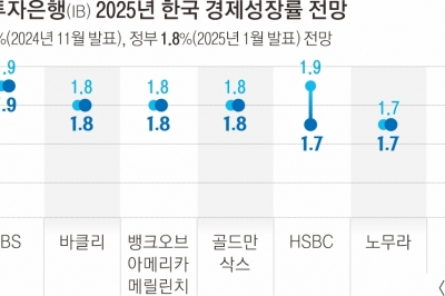 글로벌 IB “올해 韓성장률 1.7%로 하향”… 저성장 더 길어진다