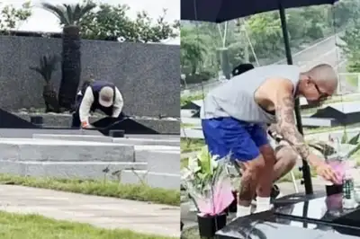 thumbnail - 구준엽, 새해에도 故 서희원 묘소 목격…‘묘비 닦고 또 닦고’