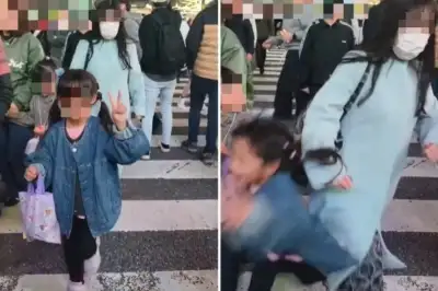thumbnail - (영상) “팔 휘두르며 쿵쿵” 걸어온 마스크女, 여아 ‘퍽’ 날아가…대만 관광객 호소에 공분
