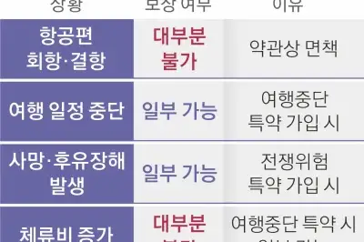thumbnail - 전쟁에 여행 꼬였는데 여행자보험, 뭐 없나요