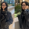 한지민, 가죽 재킷에 뿔테 안경…청순 벗은 