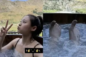 설현 수영복 사진 속 ‘두 개의 오른발’ 포착…“남자 발?” 누구길래