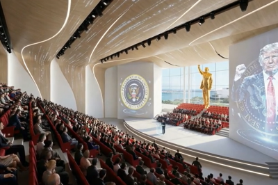 thumbnail - 전쟁통에 기념관 자랑한 트럼프