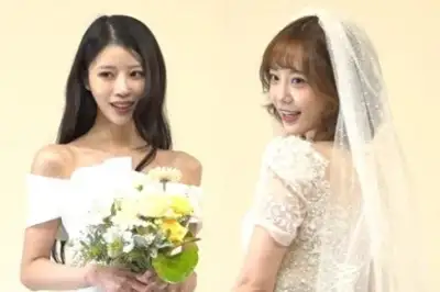thumbnail - 이미주·허영지, 결혼 준비 체험…웨딩드레스 자태에 ‘깜짝’