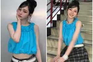 카리나 ‘빨간 점퍼 논란’ 1년 만에…이번엔 ‘파란 옷·렌즈’