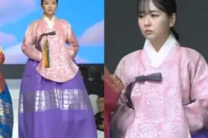 thumbnail - ‘한복 패션쇼’ 무대서 포착된 개그우먼 딸…‘박보영’ 닮은 여배우 미모
