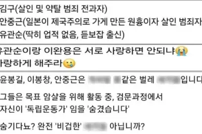 thumbnail - “김구·안중근이 살인자?” 역사 왜곡에 조롱까지…‘심각하다’는 SNS 수준