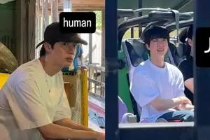 thumbnail - BTS 진, 월드 투어 중 ‘놀이공원’ 찾아…해맑은 미소