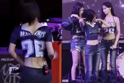 thumbnail - “지퍼 줄줄 내려가”…리센느 메이, 무대 중 아찔 사고