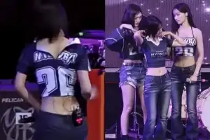 “지퍼 줄줄 내려가”…리센느 메이, 무대 중 아찔 사고