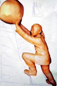 제작이 한창인 고 이현진양 조각상. 현진이 친구들은 시시포스가 되려 했던 그가 못이룬 꿈을 조각상에 담아 영원히 간직하기로 했다.