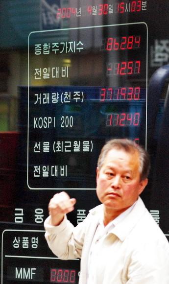 중국 쇼크…주가860선 후퇴 30일 종합주가지수가 `중국 쇼크'의 여파로 전날보다 12.57 포인트가 하락한 862.84로 마감했다.   이언탁기자 utl@