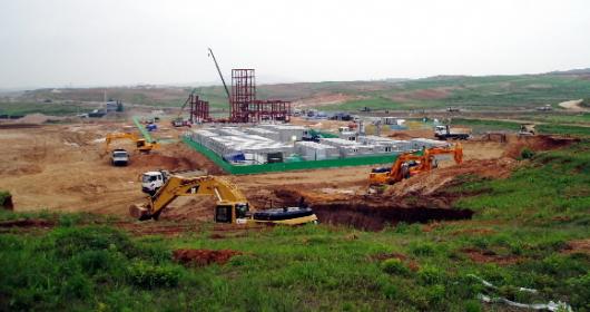 북한 개성시 판문군 봉동리에 조성되고 있는 개성공단 시범단지. 서울신문 포토라이브러리