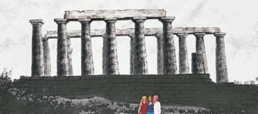 박병춘 '기념촬영-포세이돈 신전'(한지에 수…