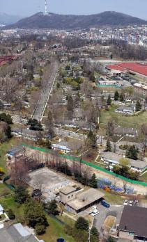 용산 미군기지 항공 촬영 사진